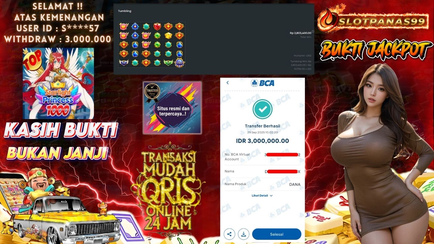 SLOTPANAS99 JACKPOT SLOT STARLIGHT PRINCESS 1000